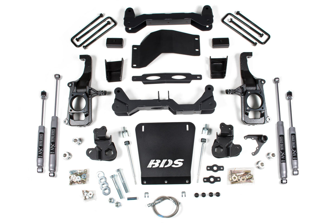4.5 Inch Lift Kit Silverado/Sierra 2500HD/3500HD 11-19 2 Inch Block With Overload Fox 2.0 Performance BDS721FS