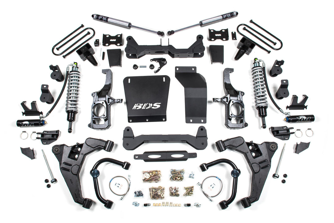 6.5 Inch Lift Kit FOX 2.5 Coil-Over Conversion Silverado/Sierra 2500HD/3500HD 11-19 Diesel 5 Inch Block Without Overload Fox 2.5 Performance Shocks BDS727FDSC