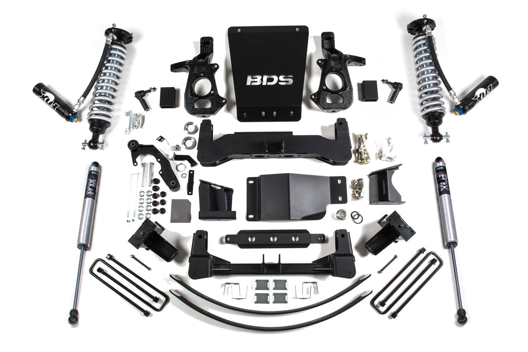 8 Inch Lift Kit FOX 2.5 Coil-Over Dual Speed Compression Adjust Silverado/Sierra 1500 14-18 4WD Cast Steel Control Arm Fox 2.5 Performance Shocks BDS744FDSC