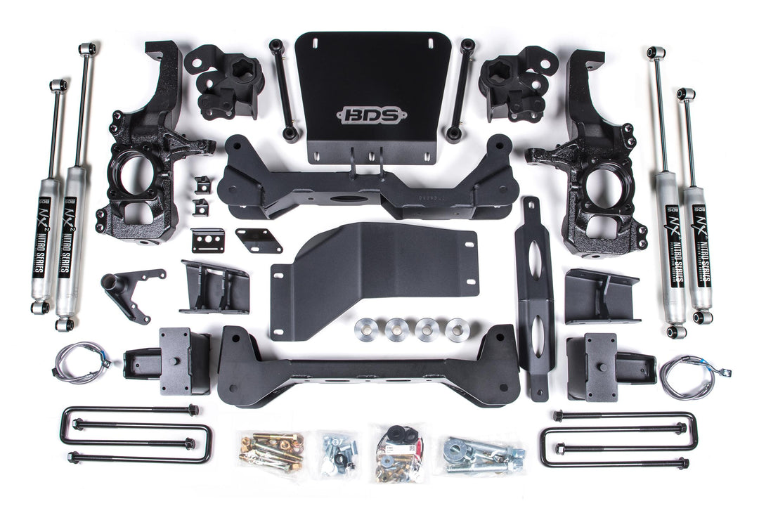 6.5 Inch Lift Kit Silverado/Sierra 2500HD/3500HD 20-24 4WD 5 Inch Block Without Overload FOX 2.0 Performance BDS753FS