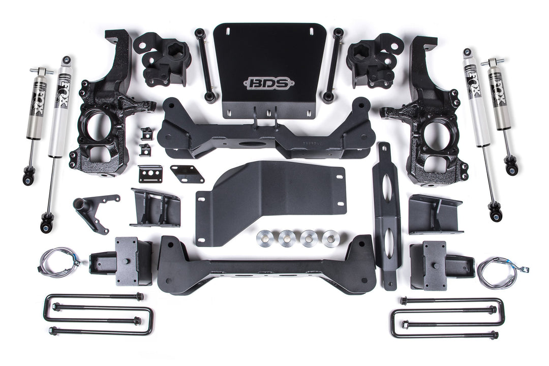20-24 GM 2500HD/3500HD 4wd 6.5 Inch Suspension Lift System, 6 Inch Rear Lift, Block, w/ overload Fox 2.5 HTO BDS Suspension BDS756FPP