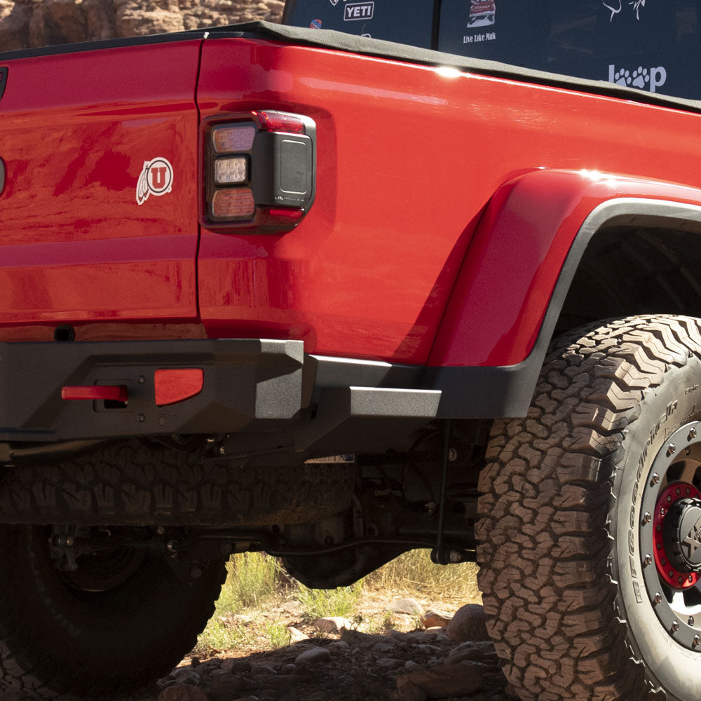 Gladiatror Rear Rock Sliders for 20-Pres Jeep Gladiator JT Steel Powdercoat Rock Slide Engineering BR-100-JT4