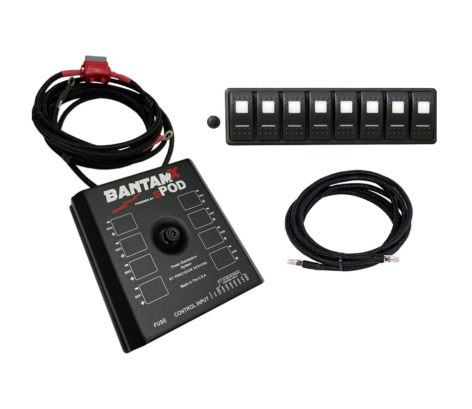 BantamX Modular w/ Red LED with 84 Inch battery cables sPod | SKU BXMOD84R
