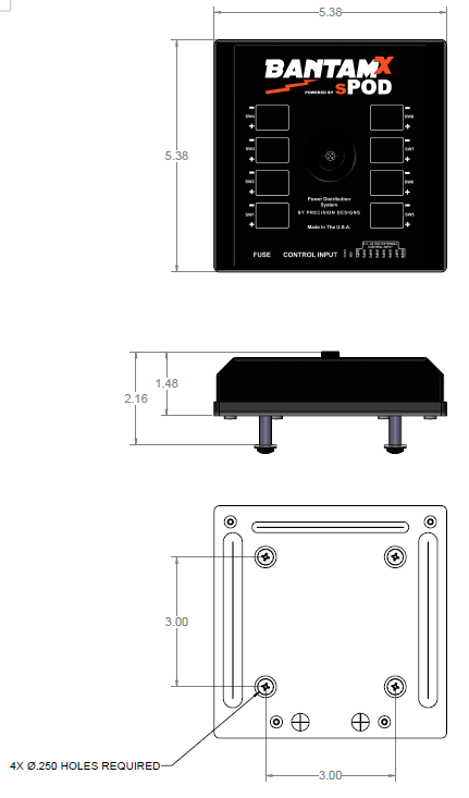 BantamX Touchscreen for Uni with 36 Inch battery cables sPod | SKU BXTSBUNI36