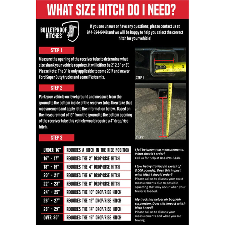 Bulletproof Hitches 2.5" Heavy Duty 10" Drop/Rise