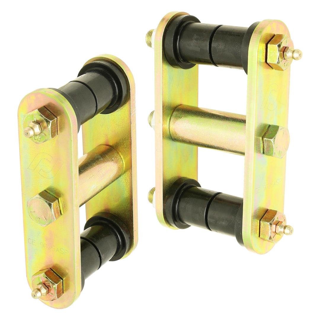 HD Leaf Spring Shackles 76-86 Jeep CJ Front Includes Urethane Bushings HD Greasable Bolts Pair