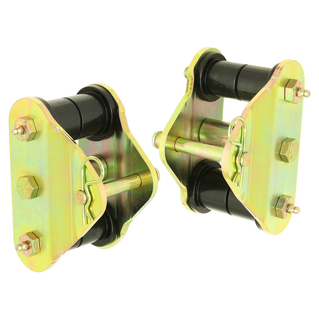 HD Leaf Spring Shackles 87-95 Wrangler YJ Front Includes Urethane Bushings HD Greasable Bolts Pair For Use w/ CE-9033F or CE-9033D