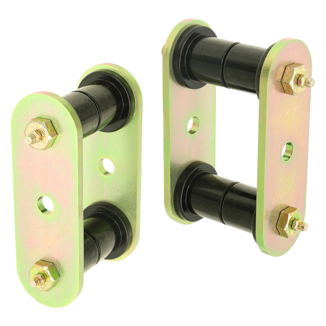 HD Leaf Spring Shackles 87-95 Wrangler YJ Rear Includes Urethane Bushings HD Greasable Bolts Pair For Use w/ ProComp Springs