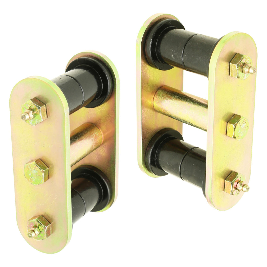 HD Leaf Spring Shackles 87-95 Wrangler YJ Front Includes Urethane Bushings HD Greasable Bolts Pair For Use w/ ProComp Springs