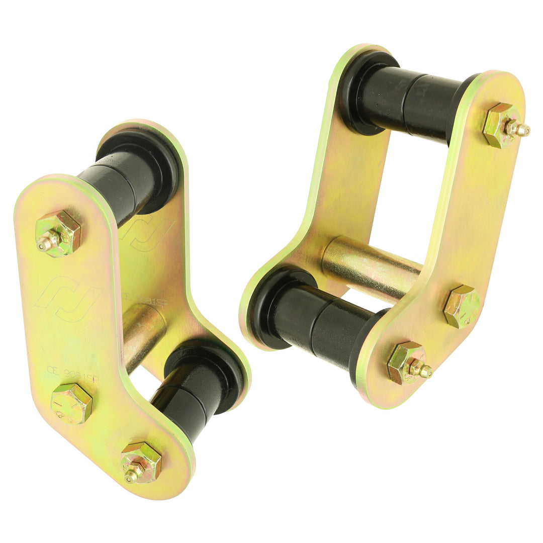 Boomerang Leaf Spring Shackles 87-95 Wrangler YJ Rear Includes Urethane Bushings HD Greasable Bolts Pair For Use w/ ProComp Springs