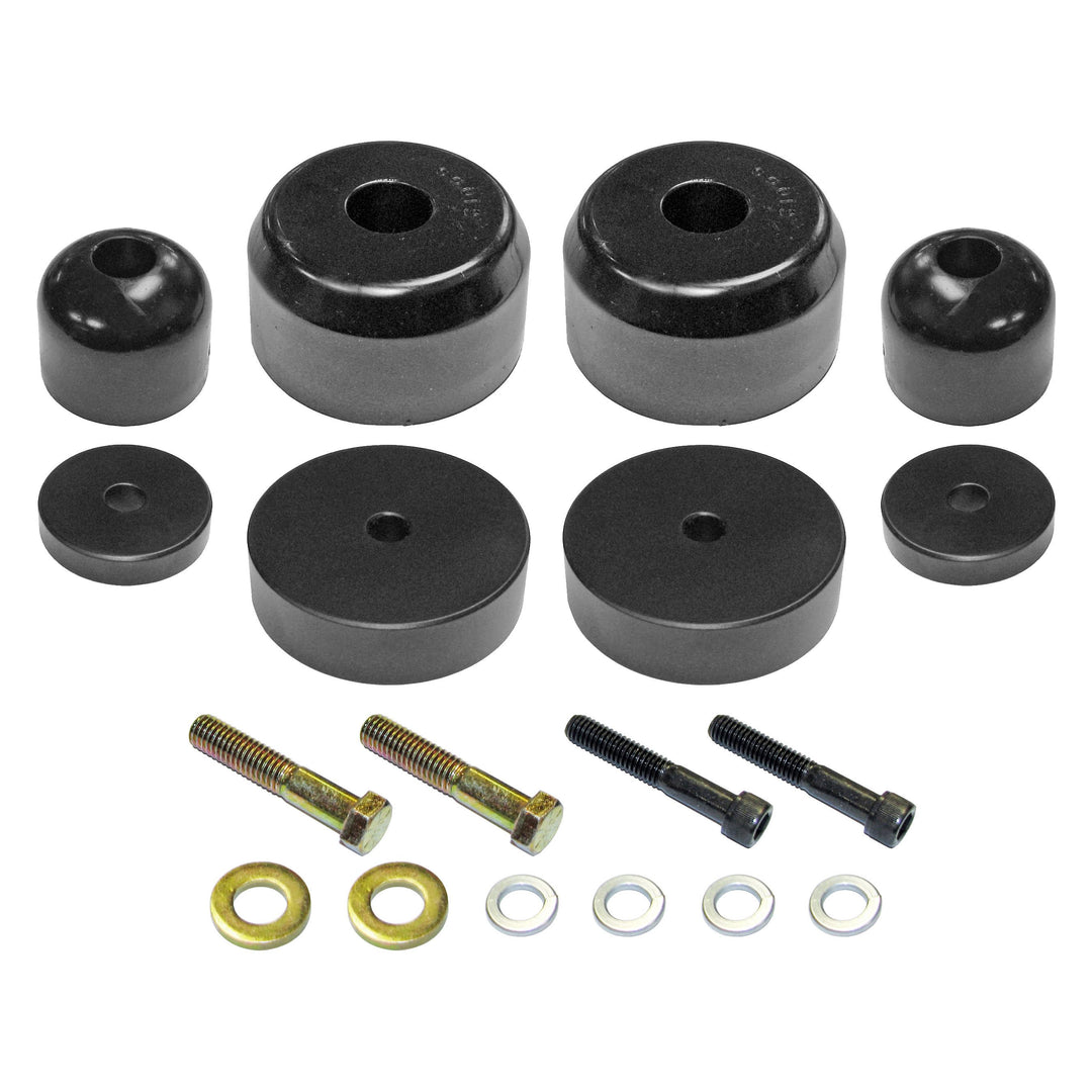 Bump Stop Kit 97-06 Wrangler TJ/LJ/XJ/MJ Front Includes Polyurethane Bump Stops Aluminum Spacers Hardware