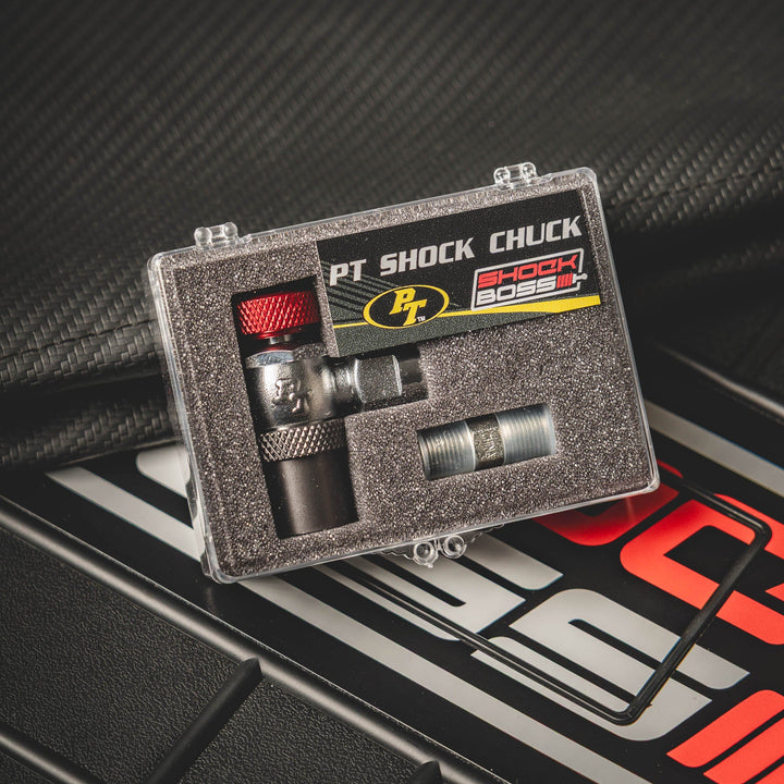 PT Shock Chuck™ Xtra Long - No Air Loss (NAL) Tire and Shock chuck - 1000 psi WP - Skinny Pedal Racing