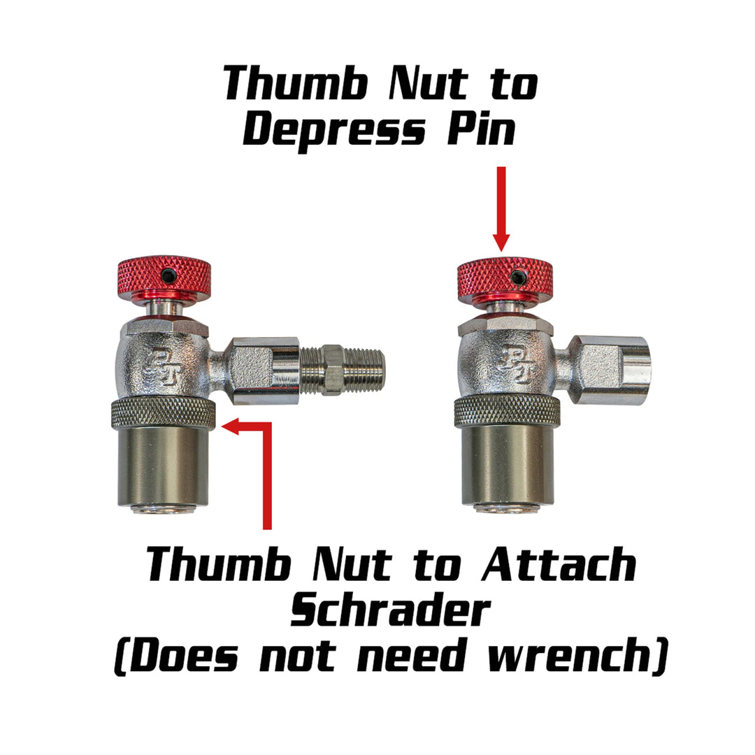 PT Shock Chuck™ Xtra Long - No Air Loss (NAL) Tire and Shock chuck - 1000 psi WP - Skinny Pedal Racing