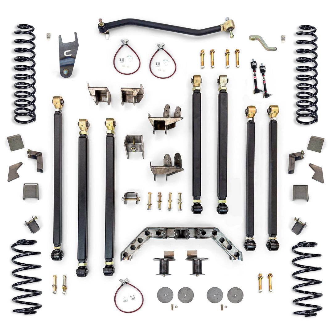 Clayton Off Road Jeep Wrangler 5.5 Inch Pro Series 3 Link Long Arm Lift Kit W/Rear 5 Inch Stretch 1997-2006 TJ