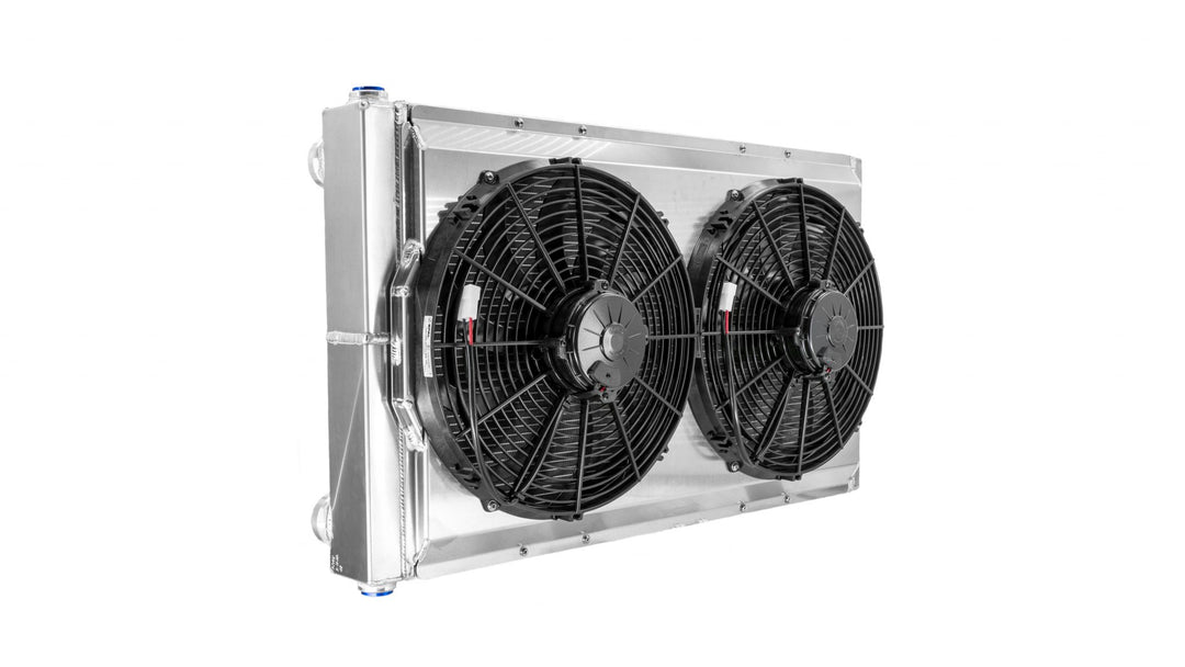 C&R Universal Drift Radiator Module 31.5" x 18.5" 2-Pass Closed, Side Ports, Dual 14" Fans CR-UC-RPR064C