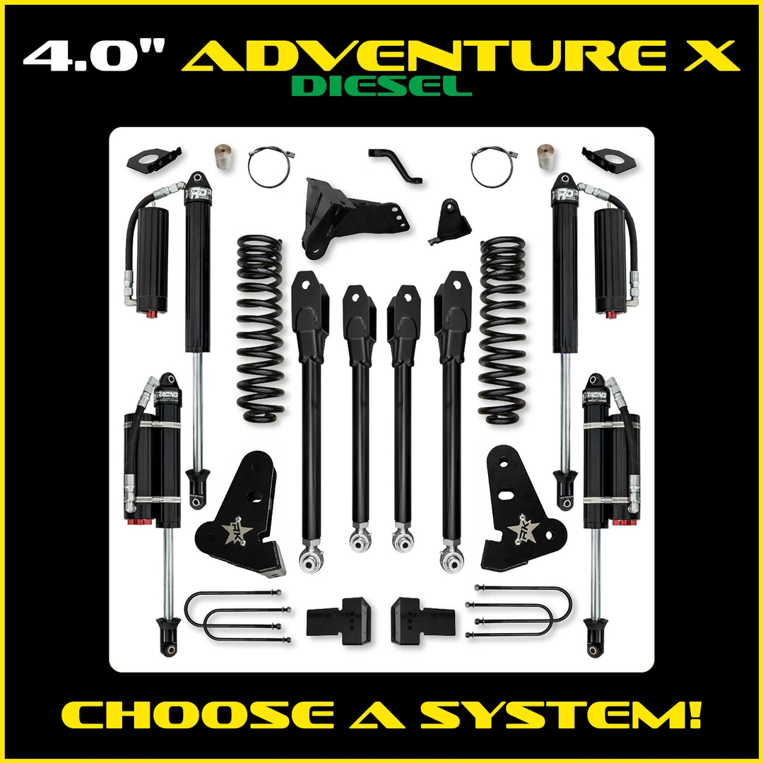 Rock Krawler 4.0 Inch Adventure X System - 2017-2022 Ford F250/F350 - Diesel