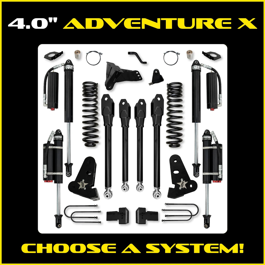 Rock Krawler 4.0 Inch Adventure X System - 2017-2022 Ford F250/F350 - Gas
