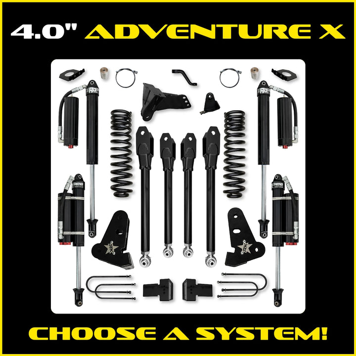 Rock Krawler 4.0 Inch Adventure X System - 2017-2022 Ford F250/F350 - Gas