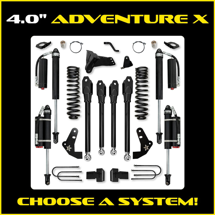 Rock Krawler 4.0 Inch Adventure X System - 2011-2016 Ford F250/F350 - Gas