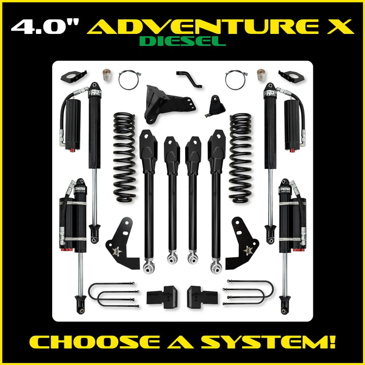 Rock Krawler 4.0 Inch Adventure X System - 2011-2016 Ford F250/F350 - Diesel