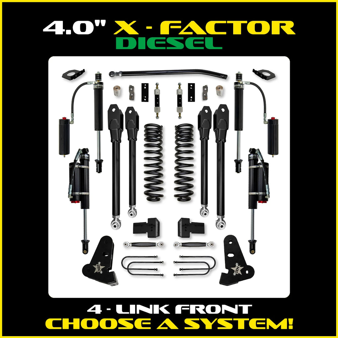 Rock Krawler 4.0 Inch X Factor System - 2017-2022 Ford F450 - Diesel
