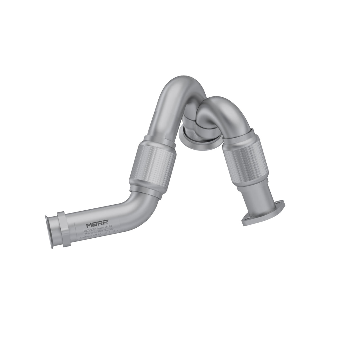 MBRP Turbo Exhaust Up-Pipe Dual For 03-07 Ford 6.0L Powerstroke Aluminized Steel Carb EO Num. D-763-3 FAL2313