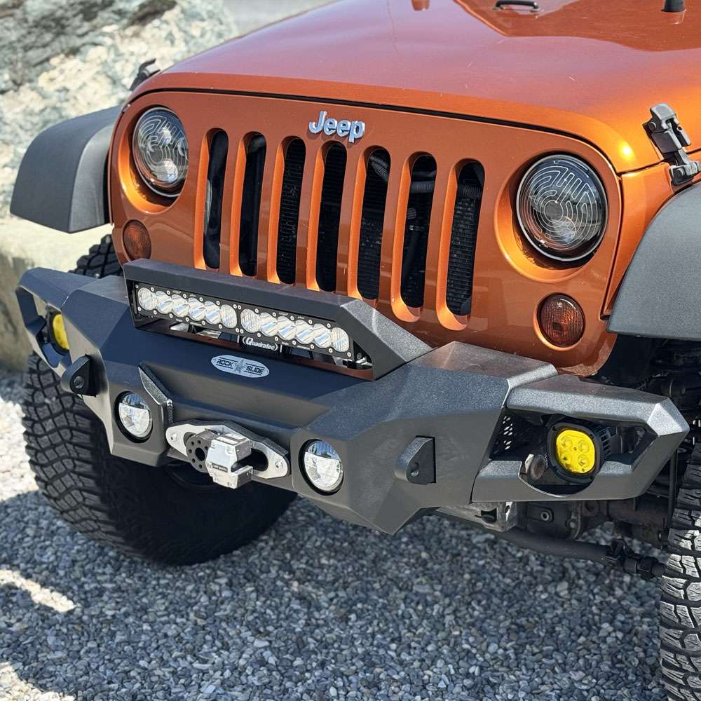 Rock Slide Engineering Appalachian Steel Mid Front Bumper With Winch Plate Wrangler JK