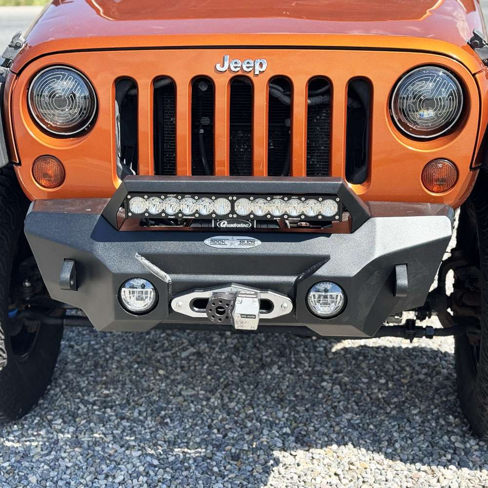 Rock Slide Engineering Appalachian Steel Stubby Front Bumper With Winch Plate Wrangler JK