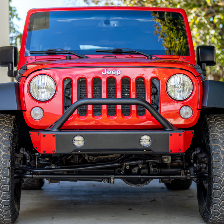 Savvy Front Bumper with Hoop (Aluminum Surf & Turf Winchless Skin) - 2007-2026 Jeep JK/JKU/JL/JLU/JT