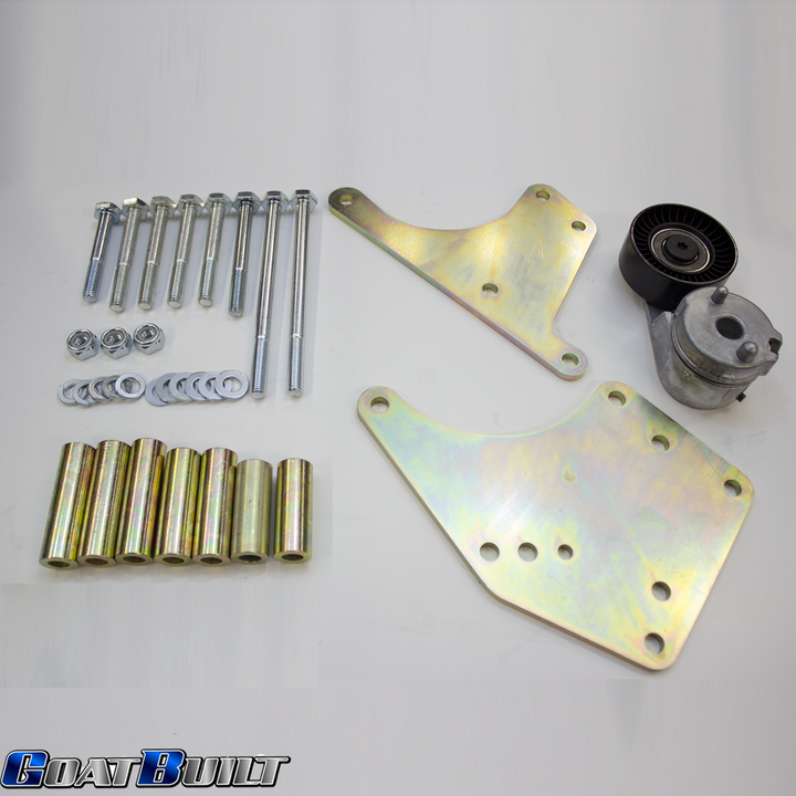 Goat Built 4405-10-LS3 Passenger Side Low Profile Alternator Bracket - Truck Spacing, LS3 Water Pump