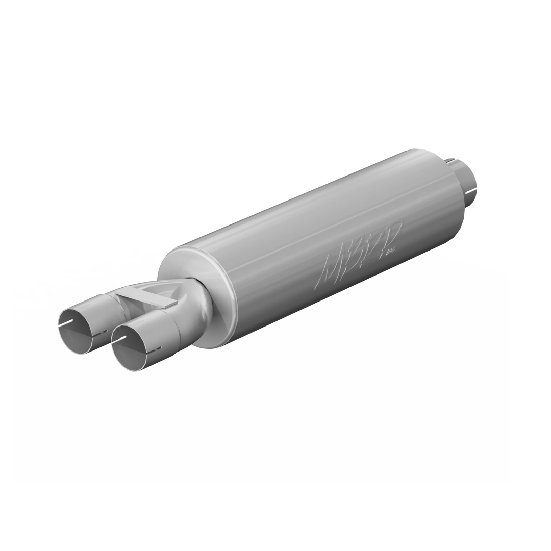 MBRP 3" Exhaust Pipe ID Inlet/Dual 2.5" ID Outlet 30" Muffler Mild Tone Aluminized Steel GP120810