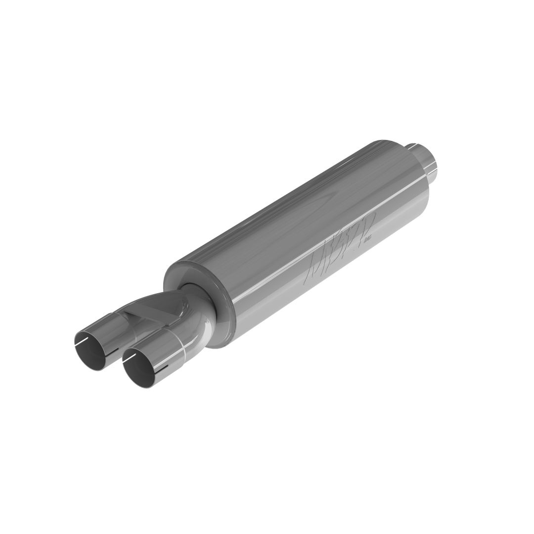 MBRP 3" Exhaust Pipe ID Inlet/Dual 2.5" ID Outlet 30.5" Chambered Muffler T409 Stainless Steel GP192107