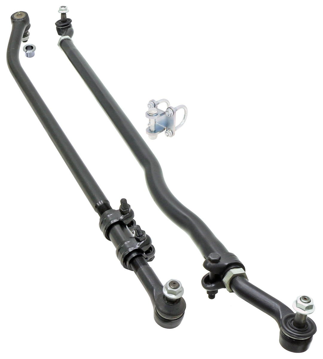 Currectlync Steering System 07-18 Wrangler JK w/Flipped Drag Link 1 1/2 Inch Diameter Tube Tie Rod/Forged Drag Link/Forged Tie Rod Ends Premium Jam Nuts And Adjuster