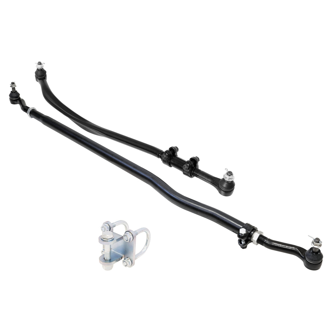 Currectlync Steering System 07-18 Wrangler JK Bolt-On Includes 1 1/2 Inch Diameter Tie Rod/Forged Drag Link HD Steering Stabilizer Shock Mounting Kit
