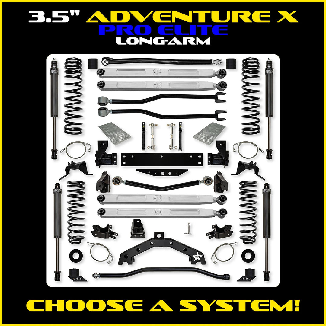 Rock Krawler 3.5 Inch Adventure-X2 Pro Elite Long-Arm - Jeep Wrangler JK 2-Door - kit photo