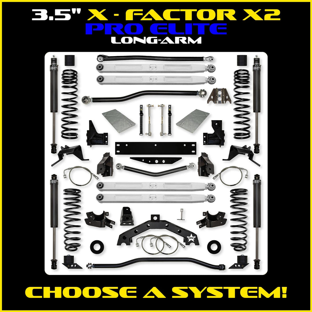 Rock Krawler 3.5 Inch X Factor X2 Pro Elite Long-Arm - Jeep Wrangler JKU 4-Door - kit photo