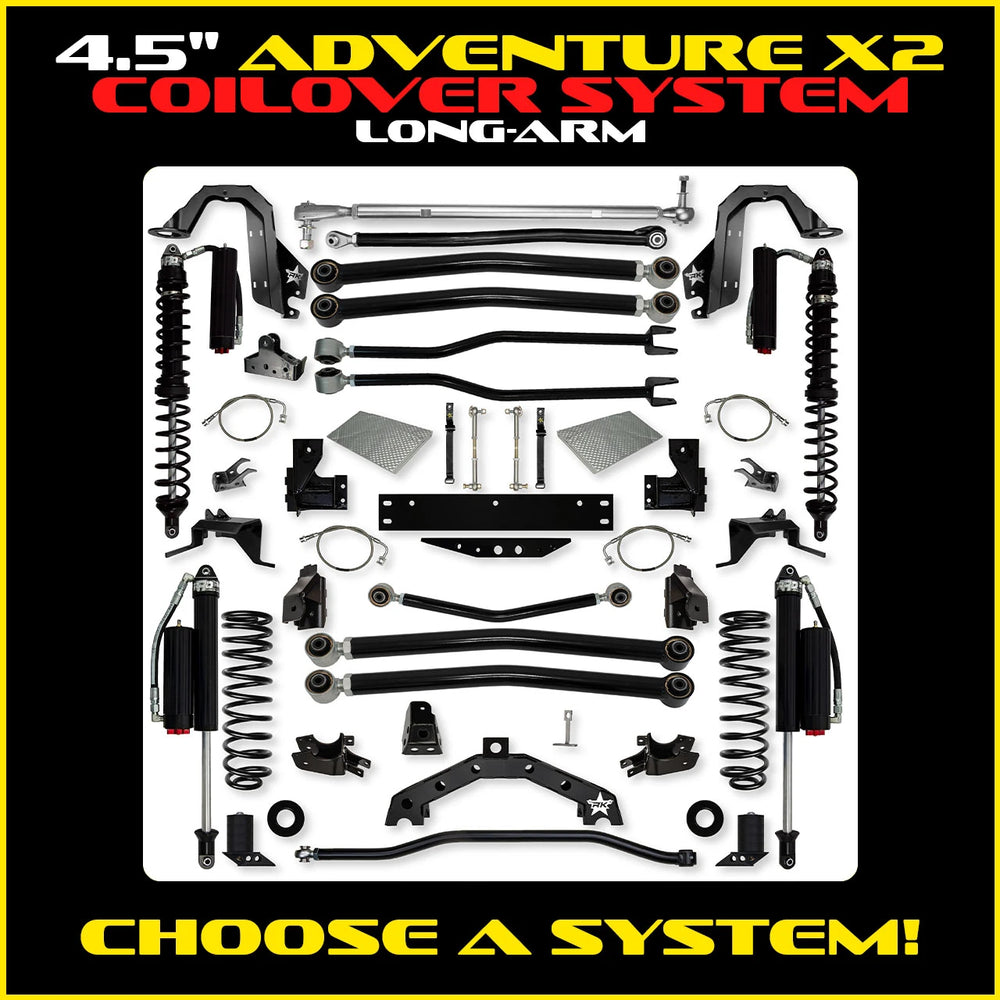 Rock Krawler 4.5 Inch Adventure-X2 Long-Arm System - Jeep Wrangler JKU 4-Door - coil-over package photo