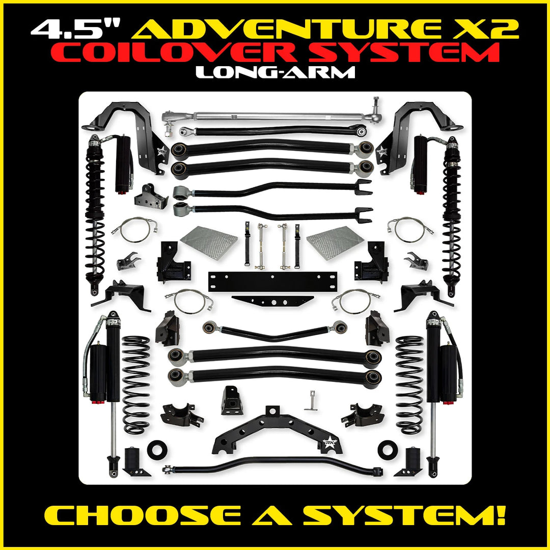 Rock Krawler 4.5 Inch Adventure-X2 Long-Arm System - Jeep Wrangler JKU 4-Door - coil-over package photo