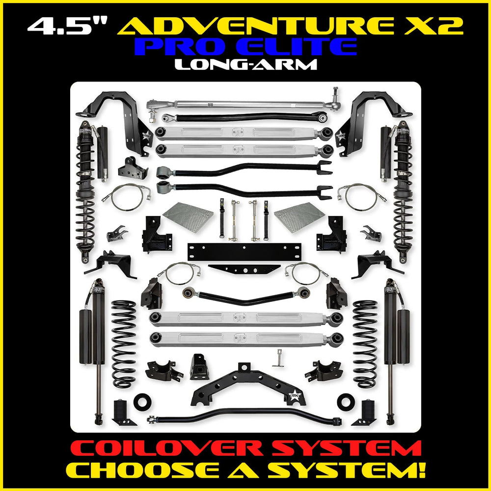 Rock Krawler 4.5 Inch Adventure-X2 Pro Elite Long-Arm - Jeep Wrangler JK 2-Door - coil-over package photo