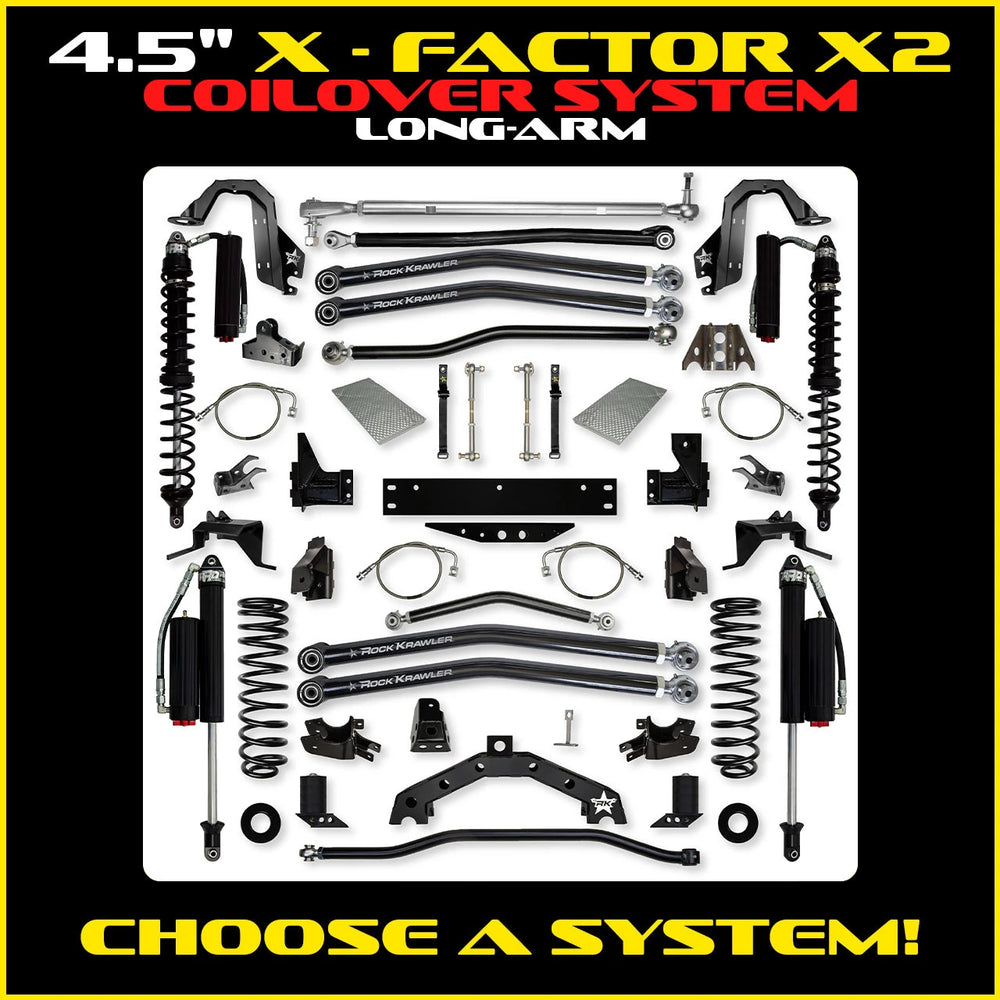 Rock Krawler 4.5 Inch X Factor X2 Long-Arm System - Jeep Wrangler JKU 4-Door - coil-over package photo