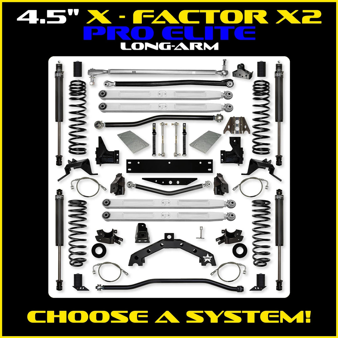 Rock Krawler 4.5 Inch X Factor X2 Pro Elite Long-Arm - Jeep Wrangler JKU 4-Door - kit photo
