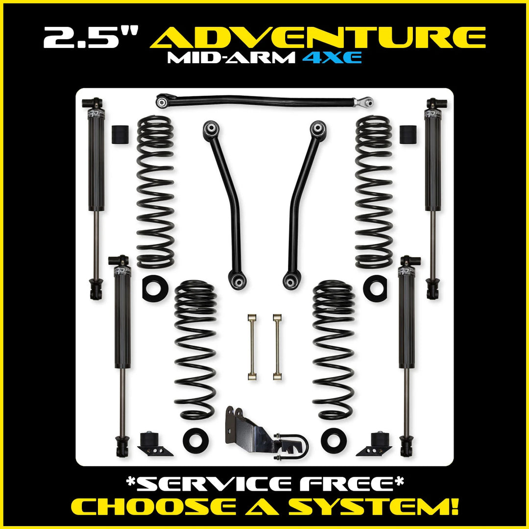 Rock Krawler 2.5 Inch Adventure System - Jeep Wrangler JLU 4xe - kit layout