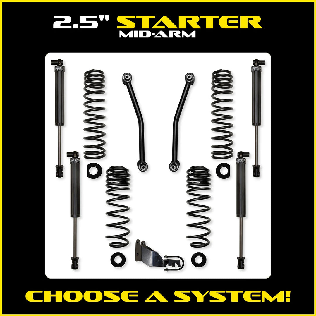 Rock Krawler 2.5 Inch Starter System - Jeep Wrangler JL 2-Door - kit layout