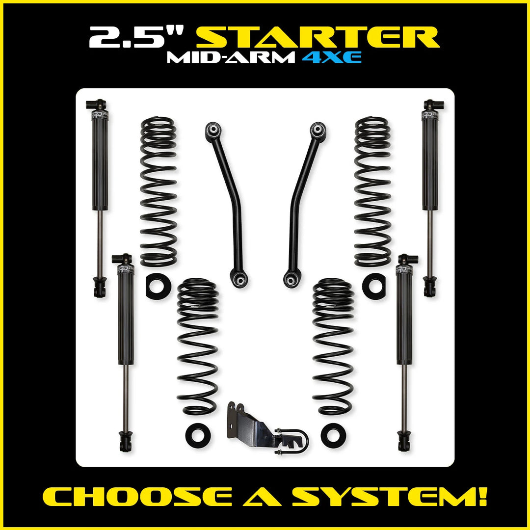 Rock Krawler 2.5 Inch Starter System - Jeep Wrangler JLU 4xe - kit layout