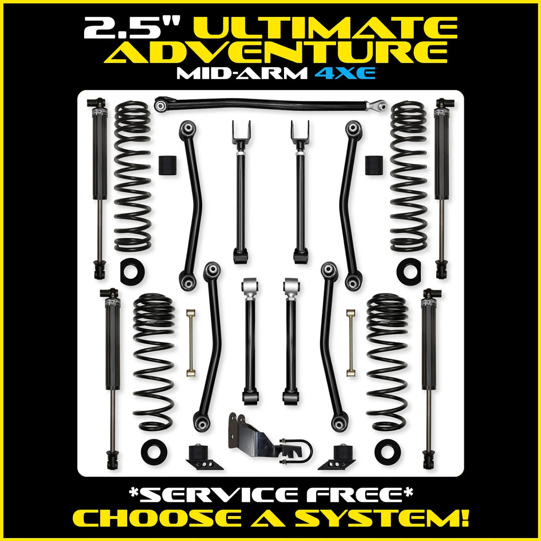 Rock Krawler 2.5 Inch Ultimate Adventure System - Jeep Wrangler JLU 4xe - kit layout