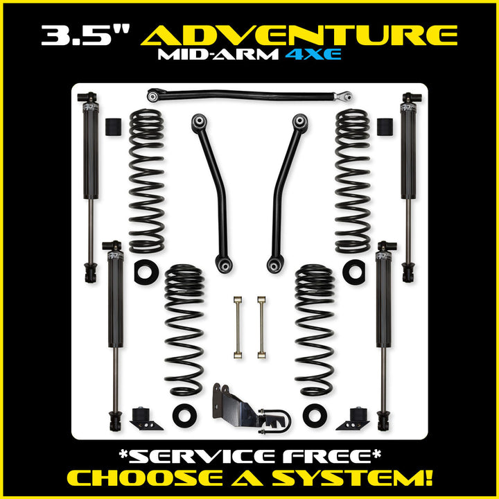 Rock Krawler 3.5 Inch Adventure Mid Arm System - 2018+ Jeep Wrangler JLU 4-Door - kit photo 3