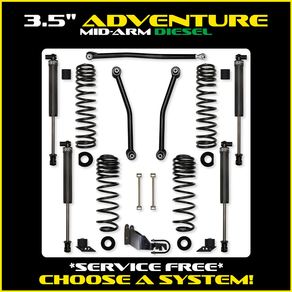 Rock Krawler 3.5 Inch Adventure Mid Arm System - 2018+ Jeep Wrangler JLU 4-Door - kit photo 2