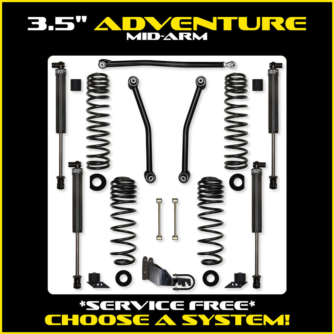 Rock Krawler 3.5 Inch Adventure Mid Arm System - 2018+ Jeep Wrangler JL 2-Door - kit photo