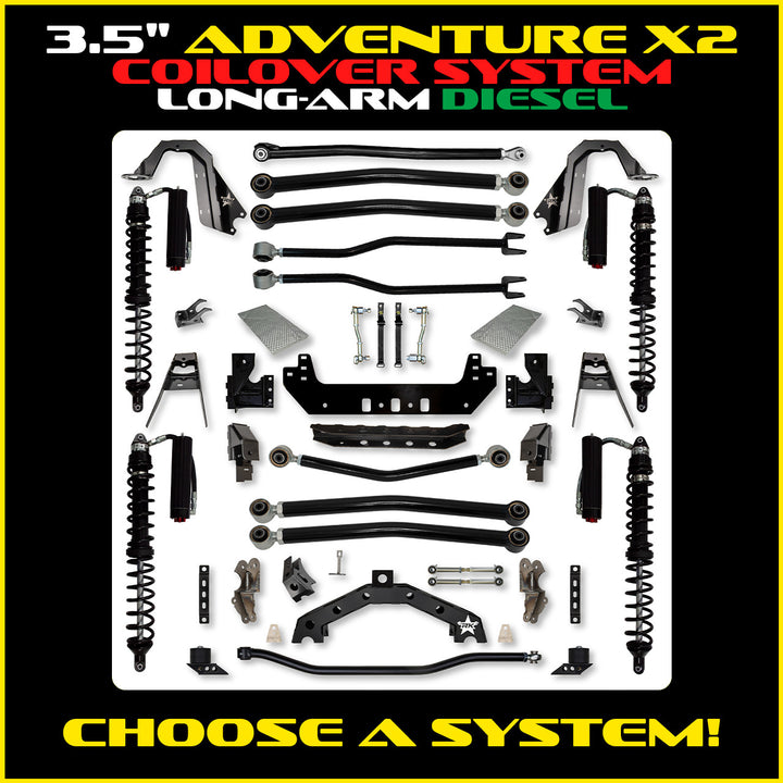 Rock Krawler 3.5 Inch Adventure X2 Long Arm System - Jeep Wrangler JLU Diesel - photo 2