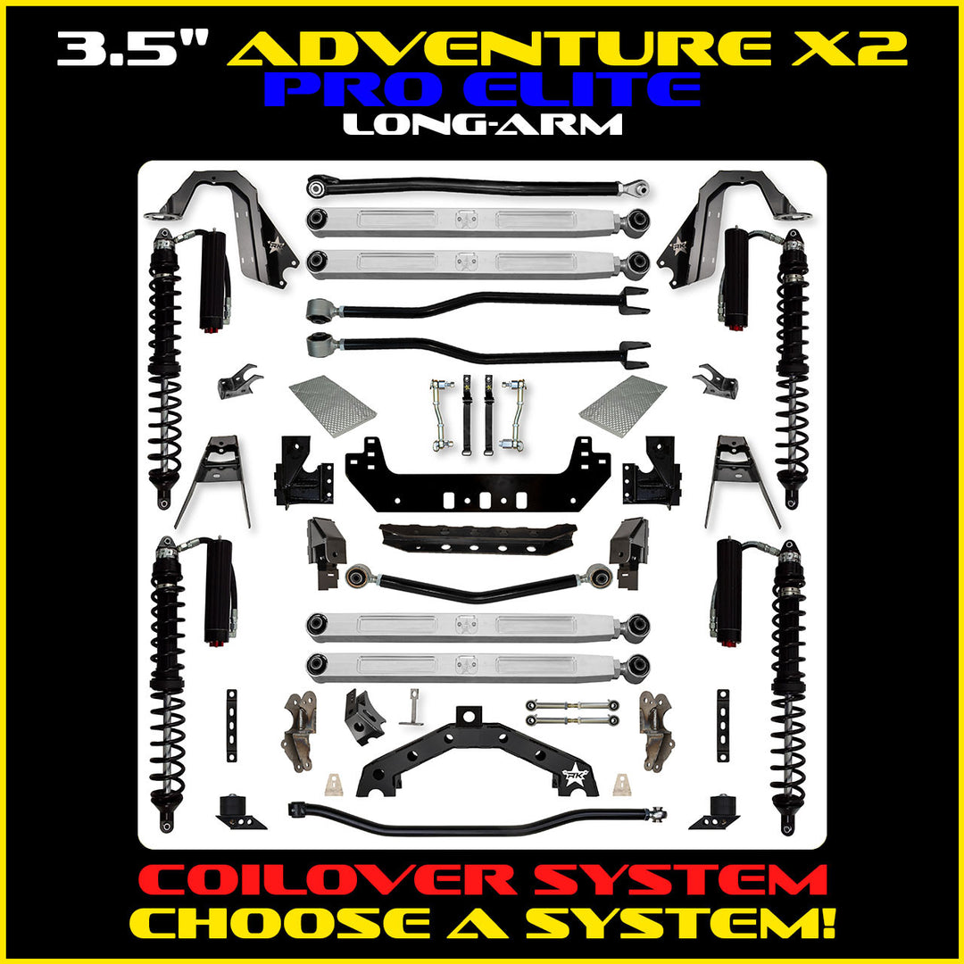 Rock Krawler 3.5 Inch Adventure X2 Pro Elite Long Arm System - Jeep JL 2-Door - kit photo 2